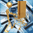 3D Credit Card Shopping Cart With Giant Credit Card