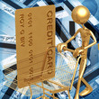 3D Credit Card Concept Giant Credit Card in Shopping Cart
