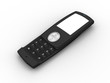 telephone mobile coulissant 3D face droit ouvert noir