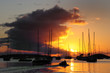 Sunset view of boats on the water in St. John, US Virgin Islands Sunset view of boats on the water in St. John, US Virgin Islands