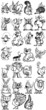 Illustration of group of different animals on white background