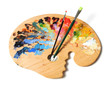 Ergonomic artist's palette with brushes Ergonomic artist's palette with brushes