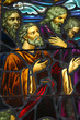 Staned glass window depicting apostles.  circa 1870-1900. 
