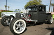 Classic black street rod at show