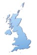 United Kingdom map filled with light blue gradient