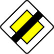 Panneau - fin de route prioritaire