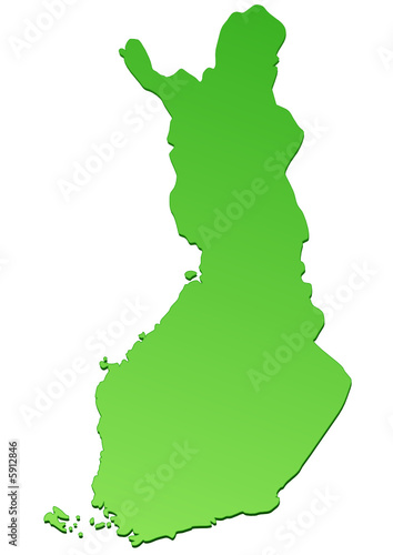 Vector: Carte de la Finlande verte Carte de la Finlande verte