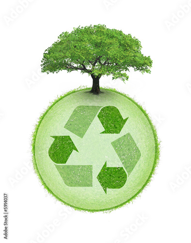 Photo : Logo de recyclage avec arbre Logo de recyclage avec arbre