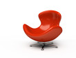 Leather red armchair isolated on white background Leather red armchair isolated on white background