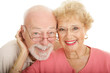 Attractive senior couple in modern, fashionable glasses.