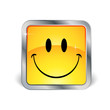 Smiley carré avec contour en métal