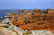 The rocky coast of the cote de granit rose, brittany.