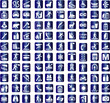 100 tourist location icons - vector