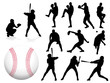 Vector Baseball Player Silhouettes 