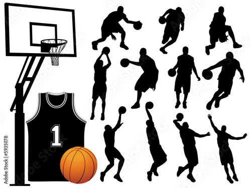  Basketball on Vector Basketball Player Silhouettes    Xygo Bg  5935078   See