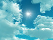 Blue sky with white clouds - digital artwork.