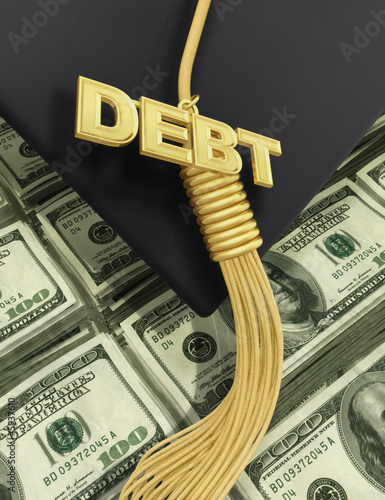 3D College Education Debt Concept 3D College Education Debt Concept