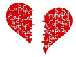 Vector: Broken heart puzzle Broken heart puzzle