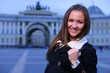 Beautiful girl at Palace Square, St. Petersburg, Russia. Beautiful girl at Palace Square, St. Petersburg, Russia.