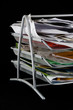 Messy in-basket with papers