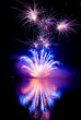 Summer colorful fireworks on dam