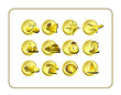 Travel Icon Set, Golden. Digital illustration. Travel Icon Set, Golden. Digital illustration.