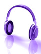 3d concept illustration of music headset headphones