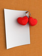 Love note on corkboard. Cartoon Love note on corkboard. Cartoon