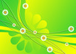 Flower pattern in tones of green evoking spring time