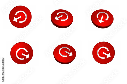 3d red button with arrow