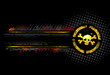 Grunge skull with text banner