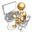Computer Work Station Monitor With Blank Screen