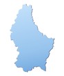 Luxembourg map filled with light blue gradient