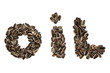 sunflower seeds shaped into the word oil