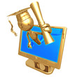 Golden Grad Online Education Holding A Diploma Graduation 