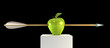 3d scene with pierced apple by arrow