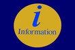 sign. sign for information office. i. information