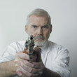 Old man with handgun