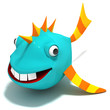 Cartoon Fish. 3D render. Concept art. Cartoon Fish. 3D render. Concept art.
