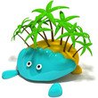 Cartoon Island. 3D render. Concept art. Cartoon Island. 3D render. Concept art.