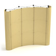 Advertising media Popup 3x3 in side-face view. 3D render. Advertising media Popup 3x3 in side-face view. 3D render.