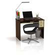 Table Office. Side View. 3D render. Table Office. Side View. 3D render.