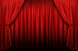 Red stage curtain with arch entrance