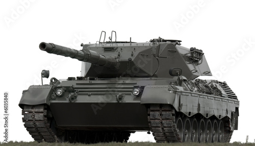 Photo: Leopard Military Tank on White Leopard Military Tank on White