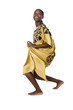 Young African woman traditional dress, dancing