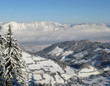 Snowy view of the Wildschonau region in the Austrian Alps