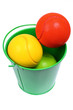 Bucket full with colored balls