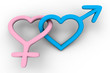 homme femme symbole amour version 3D