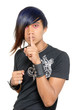 Hushing Asian teen punker. Hushing Asian teen punker.