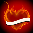 Burning Heart with Banner